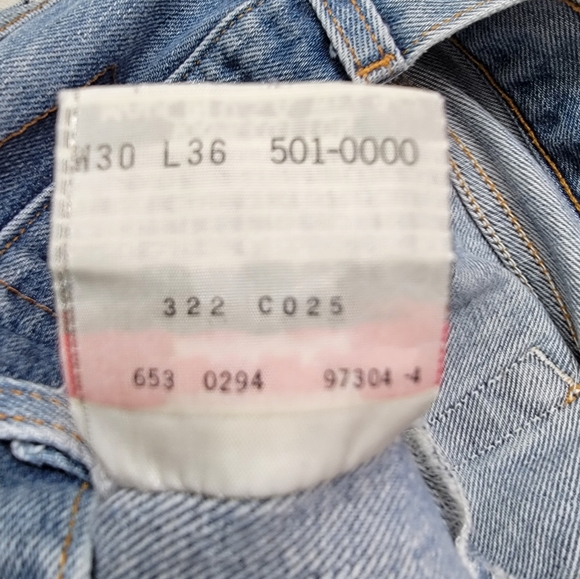 90s Levi's 501 High Rise Straight Leg Button Fly Distressed Jeans Size 28×33 - Picture 6 of 16